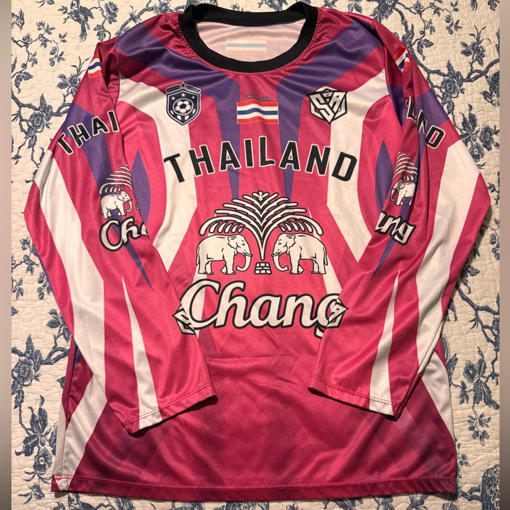 Thailand Chang Long Sleeve Soccer Jersey - Pink & Purple